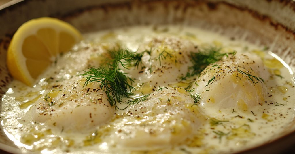 Baked Fish with Lemon Cream Sauce