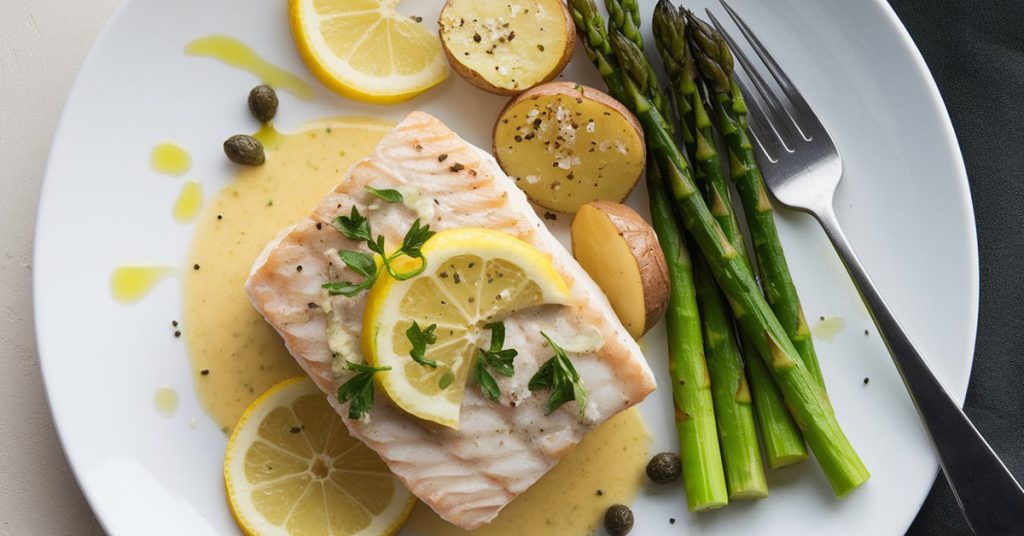 Baked Fish with Lemon Cream Sauce