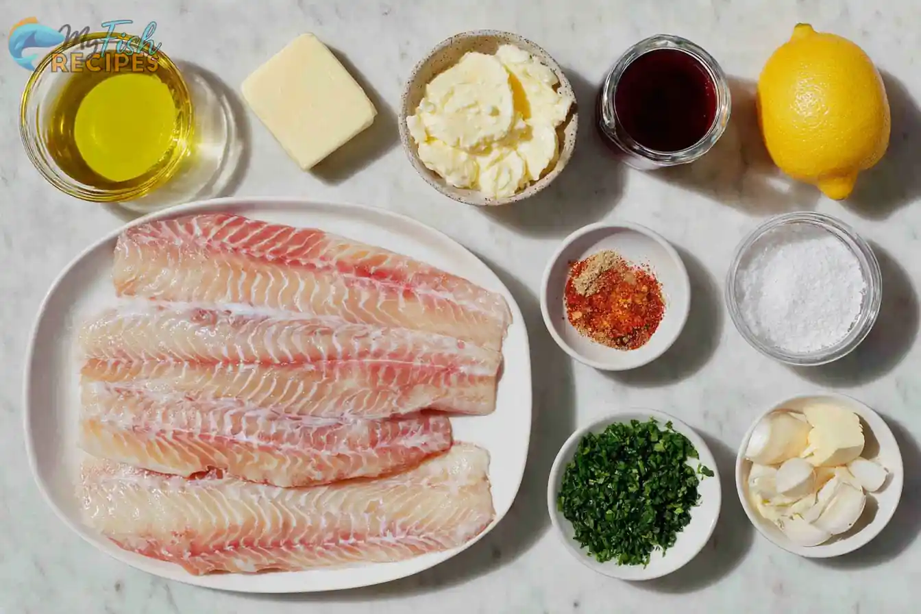 Baked Fish with Lemon Cream Sauce Ingredients Baked Fish with Lemon Cream Sauce Ingredients