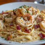 Chicken and Shrimp Carbonara