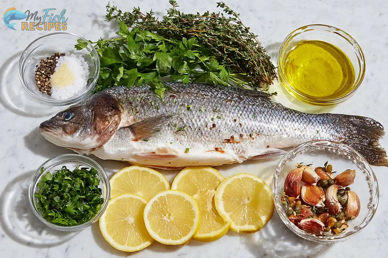 Roasted Branzino with Lemon and Herbs Ingredients Roasted Branzino with Lemon and Herbs Ingredients
